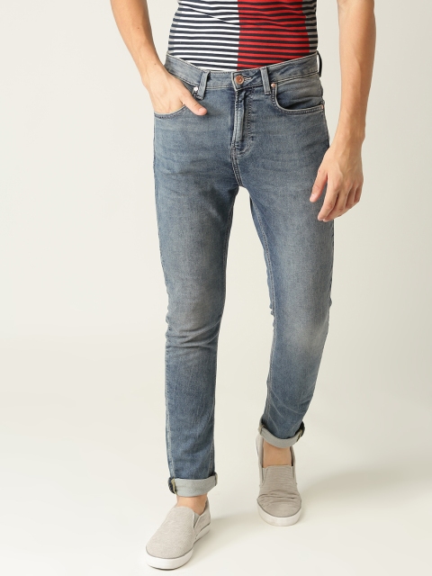 

United Colors of Benetton Men Blue Carrot Regular Fit Mid-Rise Stretchable Jeans
