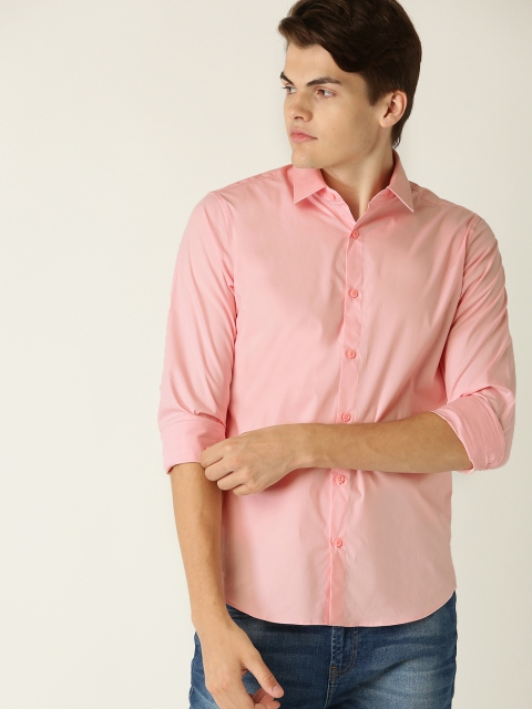 

United Colors of Benetton Men Pink Solid Casual Shirt