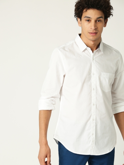 

United Colors of Benetton Men White Regular Fit Solid Casual Shirt
