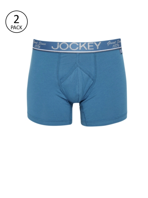 

Jockey Men Pack Of Two Teal Blue Solid Trunks 4385831-2
