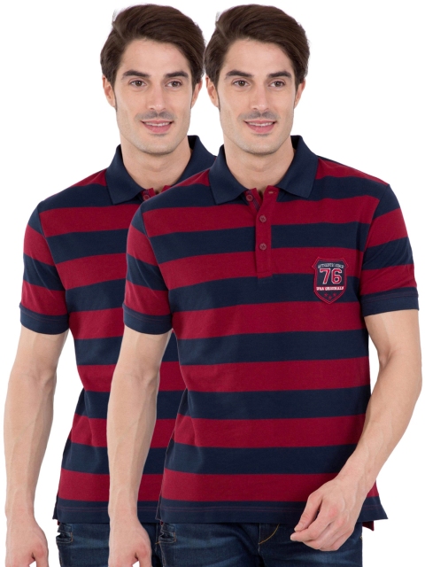 

Jockey Men Pack Of Two Red & Navy Blue Striped T-shirts 4385975-2