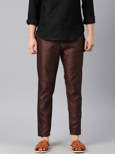 

Freehand Men Brown Solid Churidar