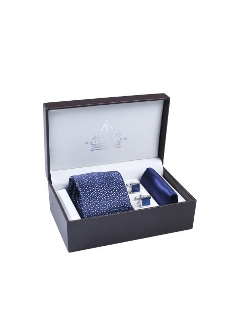 

Alvaro Castagnino Men Blue & Silver-Toned Accessory Gift Set