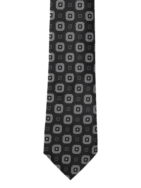 

Calvadoss Black & Grey Woven Design Broad Tie