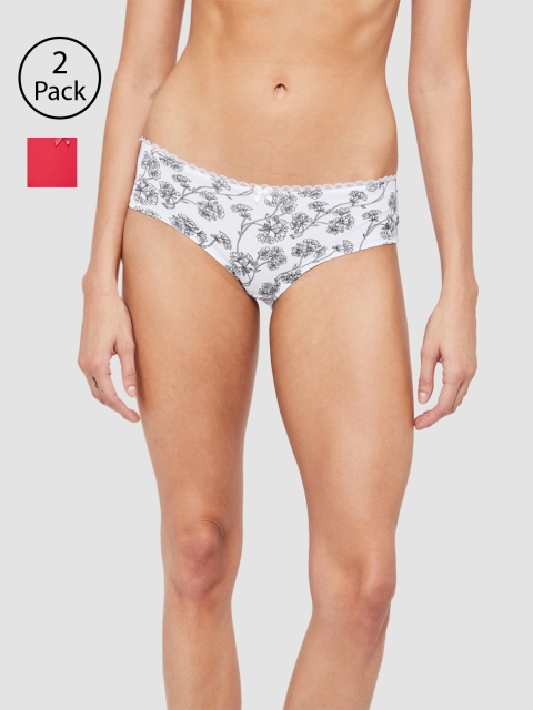

Ginger by Lifestyle Women Pack Of 2 Printed Hipster Briefs 8903732396460, Red