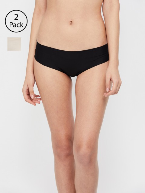 

Ginger by Lifestyle Women Pack of 2 Solid Hipster Briefs 8903732396347, Black