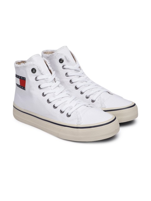 

Tommy Hilfiger Men White Solid Mid-Top Sneakers