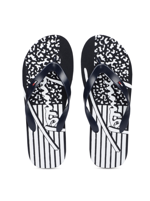 

Tommy Hilfiger Men Blue & White Printed Thong Flip-Flops