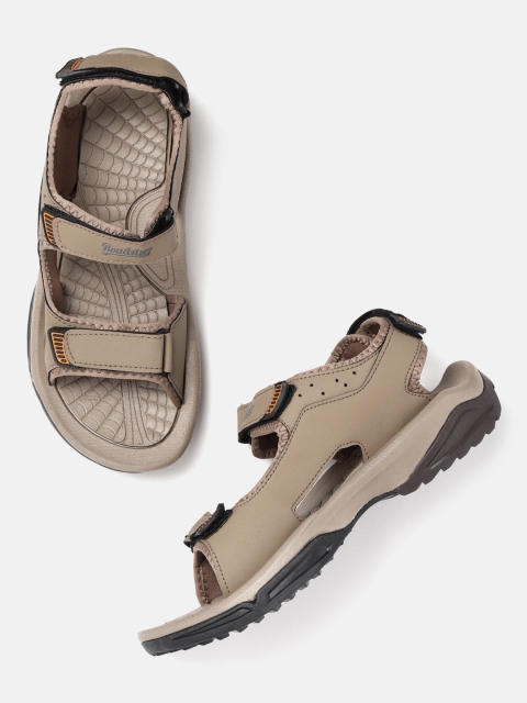 

The Roadster Lifestyle Co Men Beige Solid Sports Sandals