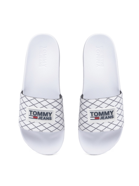 

Tommy Hilfiger Men White & Black Printed Sliders