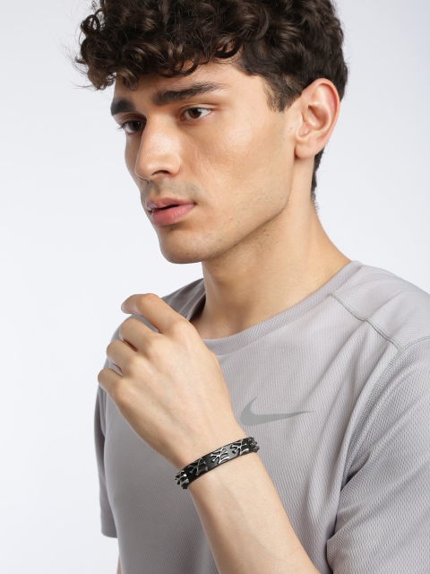 

UNKNOWN by Ayesha Men Black Leather Wraparound Bracelet