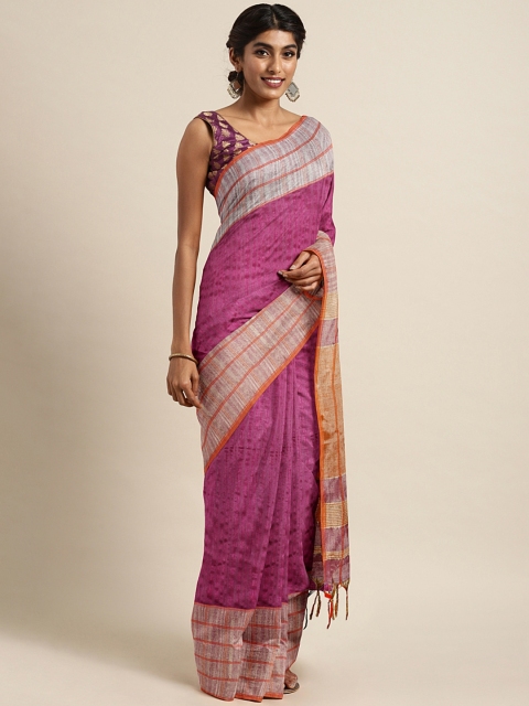 

Triveni Purple Woven Design Art Silk Saree
