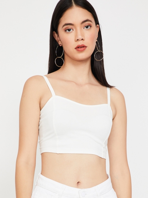 

Ginger by Lifestyle Women Off-White Solid Bralette Top