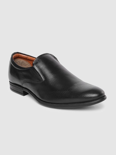 

Arrow Men Tan Black Leather Formal Slip-Ons