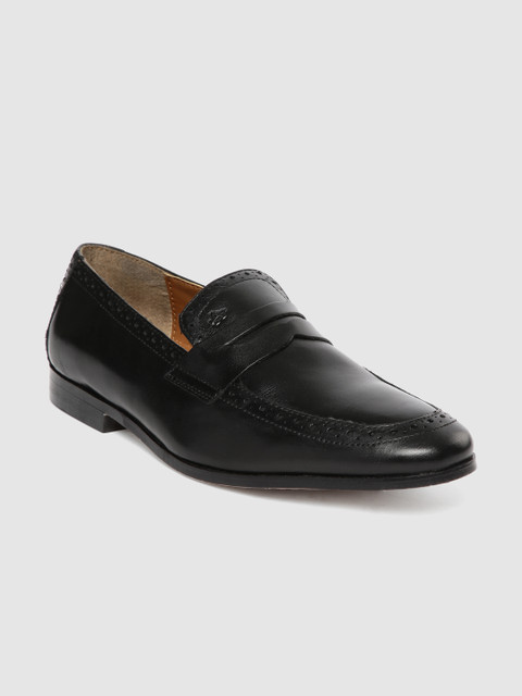 

Arrow Men Tan Leather Formal Slip-On Shoes, Black