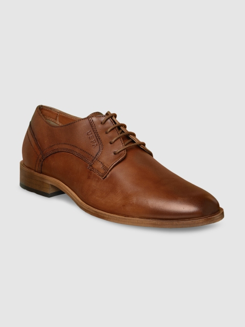 

U.S. Polo Assn. Men Tan Brown Genuine Leather Derbys