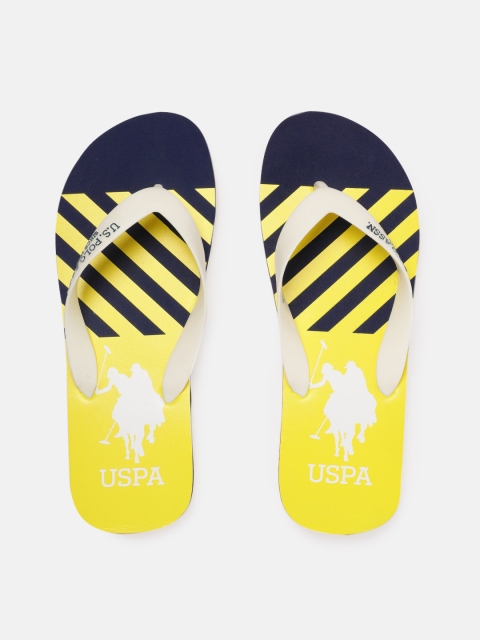 

U.S. Polo Assn. Men Yellow & Blue Printed Nic Thong Flip-Flops