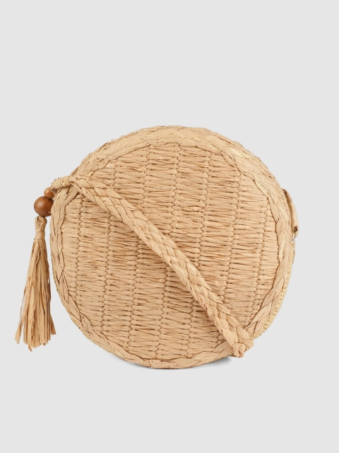 

Accessorize Beige Textured Sling Bag