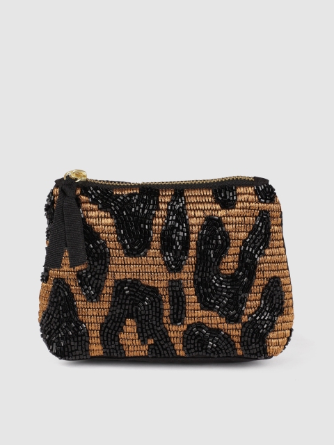 

Accessorize Black & Bronze-Toned Embellished Clutch