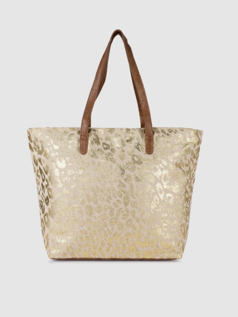 

Accessorize Gunmetal-Toned & Gold-Toned Printed Shoulder Bag, Metallic