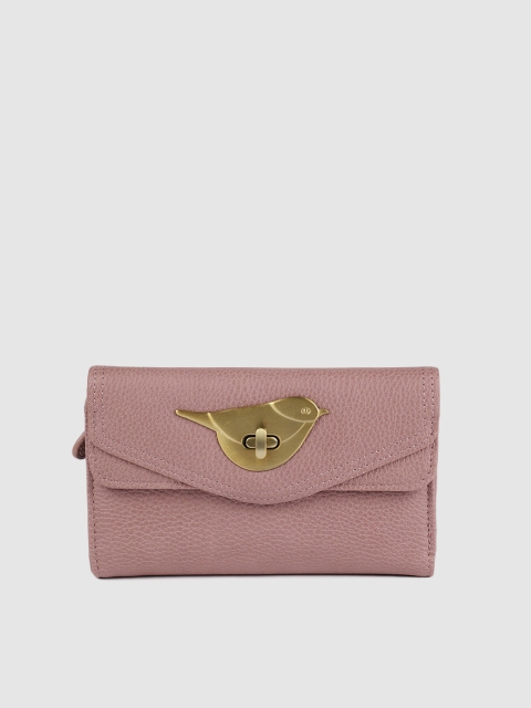 

Accessorize Women Pink Solid Three Fold Wallet