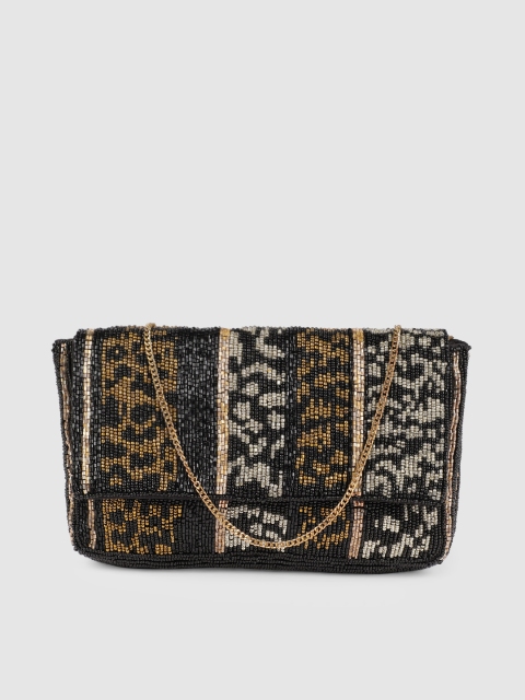 

Accessorize Black & Bronze-Toned Embellished Sling Bag