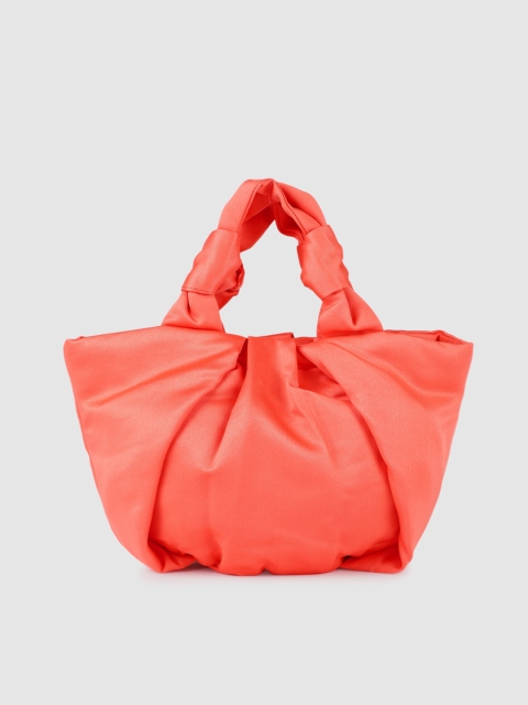 

Accessorize Coral Pink Solid Handheld Bag