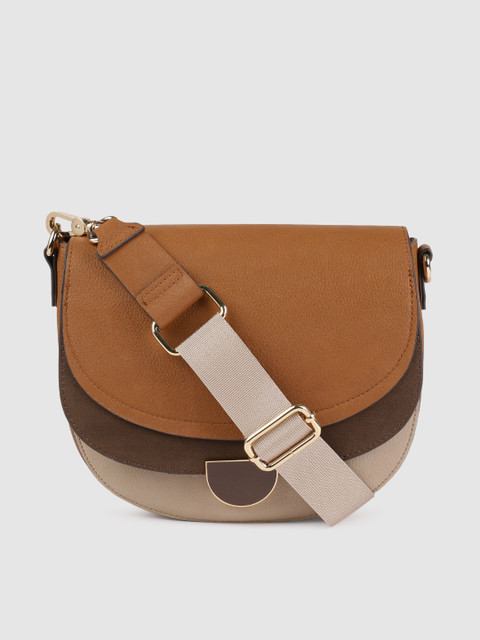 

Accessorize Women Tan Solid Sling Bag