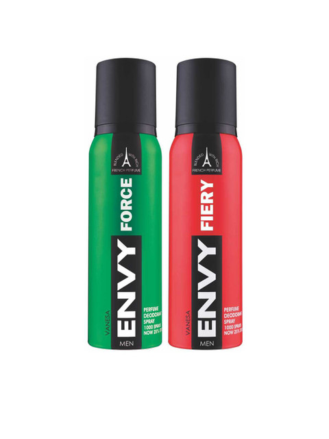 

Envy Men Set of 2 Force & Fiery Perfume Deodorant Sprays, Green