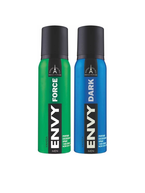 

Envy Men Set of 2 Force & Dark Perfume Deodorant Sprays, Green