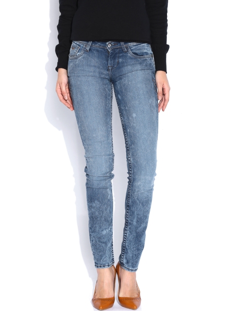 

Flying Machine Blue Acid-Washed Super Skinny Stretchable Jeans