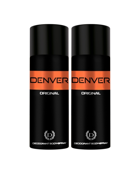

Denver Men Set of 2 Original Deodorant Body Sprays, Black