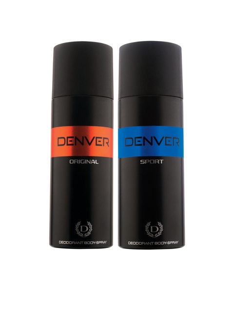 

Denver Men Set of 2 Deodorant Body Sprays, Black