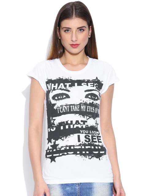 

Flying Machine White Printed T-shirt