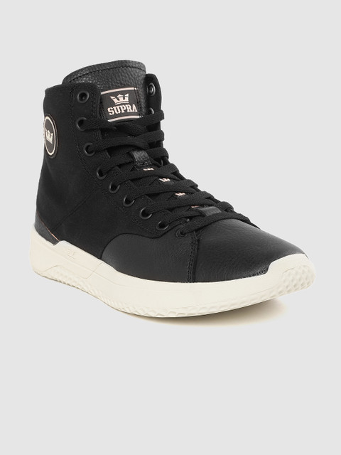 

Supra Men Black STATIK Solid Mid-Top Sneakers