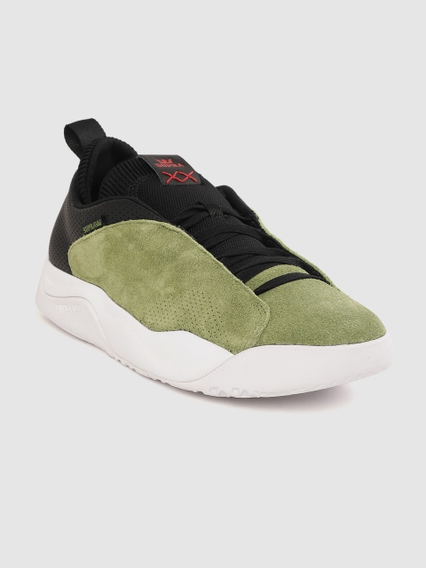 

Supra Men Olive Green & Black Instagate Colourblocked Leather Sneakers