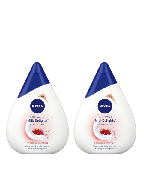 

Nivea Set of 2 Milk Delights Precious Saffron Normal Skin Face Wash, White