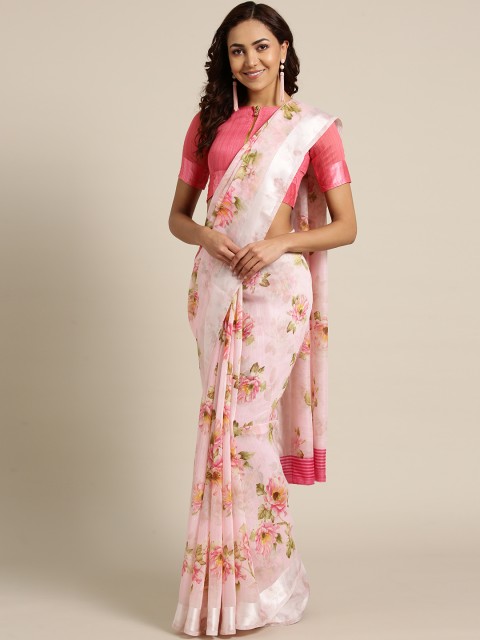 

Saree mall Pink & Green Printed Saree