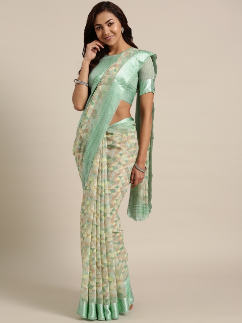 

Saree mall Green & Beige Printed Saree