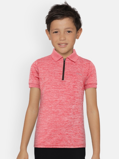 

Alcis Boys Pink Self-Design Polo Collar T-shirt