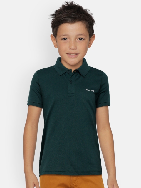 

Alcis Boys Green Solid Polo Collar T-shirt