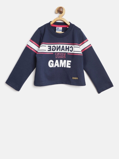 

612 league Girls Navy Blue Printed Sweatshirt