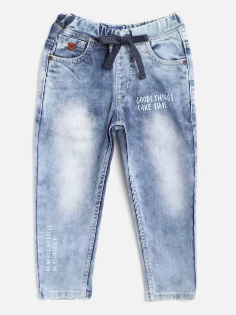 

612 league Boys Blue Regular Fit Mid-Rise Clean Look Stretchable Jeans