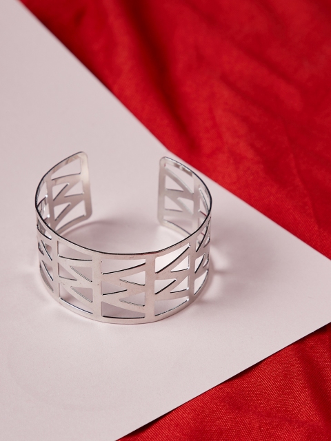 

ZeroKaata Women Silver-Toned Alloy Cuff Bracelet