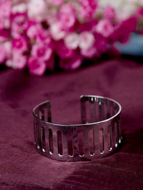 

ZeroKaata Women Silver-Toned Alloy Cuff Bracelet