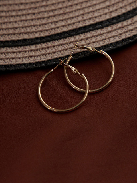 

ZeroKaata Gold-Toned Circular Hoop Earrings