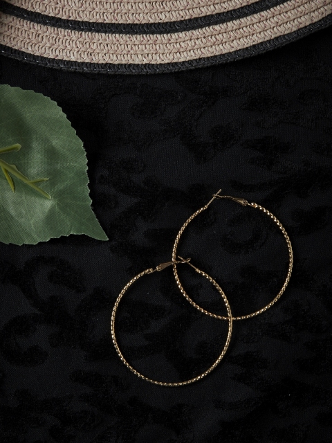 

ZeroKaata Gold-Toned Handcrafted Circular Hoop Earrings