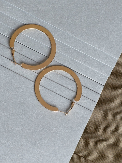 

ZeroKaata Gold-Toned Circular Hoop Earrings