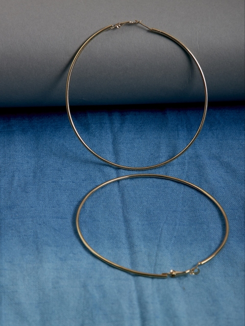 

ZeroKaata Gold-Toned Circular Hoop Earrings