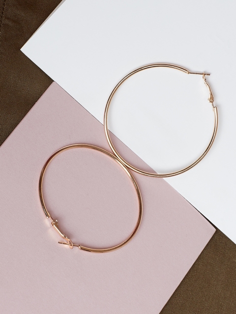 

ZeroKaata Gold-Toned Handcrafted Circular Hoop Earrings